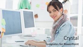  Presentation with artist - Audience pleasing slide deck consisting of black screen - side view portrait backdrop and a light blue colored foreground