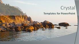  Presentation with black sea - Amazing presentation design having black-sea-beach-in-crimea backdrop and a sky blue colored foreground