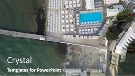  Presentation with black sea - Colorful slide set enhanced with black-sea-beach-resort-aerial backdrop and a dark gray colored foreground