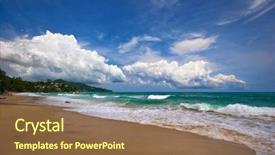  Presentation with tropical - Cool new slides with black sea sand - dreamy tropical beach phuket island backdrop and a  colored foreground