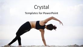  Presentation with scenery environment sunrise beam - PPT theme with black sea sand - young woman practicing yoga background and a cool aqua colored foreground