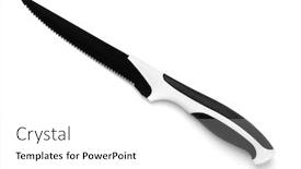  Presentation with utility - Slide deck enhanced with black-serrated-utility-kitchen-knife background and a white colored foreground