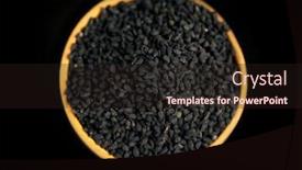  Presentation with black - Amazing slides having black-sesame-in-wooden-bowl backdrop and a wine colored foreground