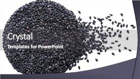  Presentation with seeds - Beautiful slide set featuring black sesame seeds arranged backdrop and a dark gray colored foreground