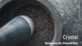  Presentation with seeds - Colorful presentation theme enhanced with black sesame seeds healthy sesame backdrop and a dark gray colored foreground