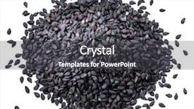  Presentation with seeds - Slide set with black sesame seeds isolated background and a dark gray colored foreground