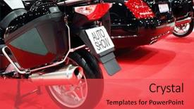  Presentation with shiny - PPT theme enhanced with black shiny bike for cortege background and a red colored foreground