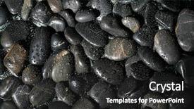  Presentation with water drops - Cool new slide set with black shiny rocks with water backdrop and a dark gray colored foreground
