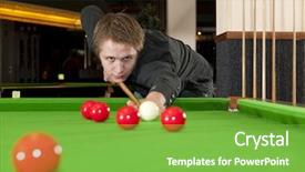  Presentation with black man - PPT layouts featuring black shirt playing snooker background and a seafoam green colored foreground