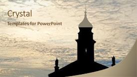  Presentation with black church - Amazing presentation design having black silhouette of a church backdrop and a lemonade colored foreground