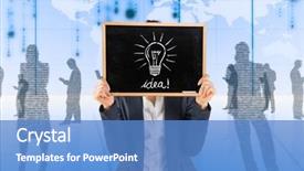  Presentation with matrix - Amazing theme having black silhouettes in blue backdrop and a teal colored foreground