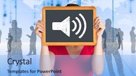  Presentation with matrix - Slide deck featuring black silhouettes in blue background and a  colored foreground