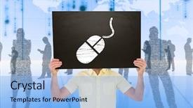  Presentation with matrix - PPT layouts having black silhouettes in blue background and a light blue colored foreground