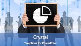  Presentation with matrix - PPT theme featuring black silhouettes in blue background and a ocean colored foreground