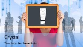  Presentation with matrix - PPT layouts with black silhouettes in blue background and a  colored foreground