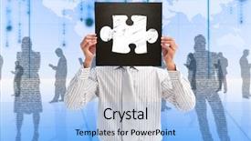  Presentation with matrix - Cool new PPT theme with black silhouettes in blue backdrop and a light blue colored foreground