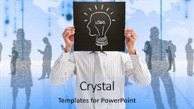  Presentation with matrix - Audience pleasing slide set consisting of black silhouettes in blue backdrop and a light blue colored foreground