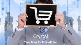  Presentation with matrix - Presentation design featuring black silhouettes in blue background and a gray colored foreground