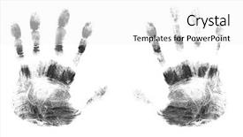  Presentation with fingers - Amazing presentation theme having black silhouettes of prints backdrop and a white colored foreground