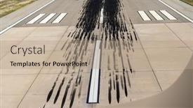  Presentation with airport runway - PPT layouts consisting of black-skid-marks-from-commercial background and a coral colored foreground