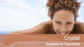  Presentation with wind energy close up portrait - Audience pleasing slide set consisting of black skin - closeup portrait of happy young backdrop and a coral colored foreground