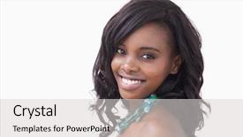  Presentation with blue - Beautiful slides featuring black skin - pretty woman smiling and wearing backdrop and a light gray colored foreground