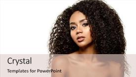  Presentation with african beauty - Slide set having black skin woman african ethnic background and a soft green colored foreground