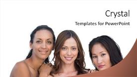  Presentation with nude women - Cool new PPT theme with black skincare - natural nude women leaning backdrop and a white colored foreground