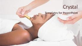  Presentation with facial - PPT theme consisting of black skincare - pretty woman getting a chocolate background and a lemonade colored foreground