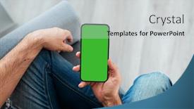  Presentation with black hand - Presentation theme enhanced with black-smartphone-mockup-in-male background and a light gray colored foreground