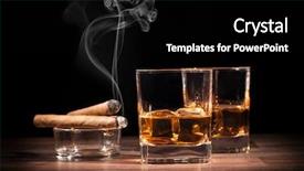  Presentation with whiskey - Theme featuring black smoke - whiskey drinks with cigars background and a black colored foreground