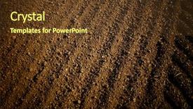  Presentation with soil texture - Slides enhanced with black soil plowed field earth background and a tawny brown colored foreground
