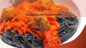  Presentation with spaghetti - Slide deck enhanced with black-spaghetti-with-tomato-sauce and a red colored foreground