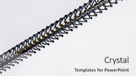  Presentation with spiral notebook - Beautiful PPT theme featuring black spiral notebook in the background of white pages backdrop and a white colored foreground