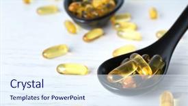  Presentation with oil rig in white and black - Theme with black spoon with fish oil background and a sky blue colored foreground