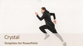  Presentation with black man - Slide deck having black sportswear and earphones running background and a lemonade colored foreground