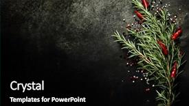  Presentation with vintage food - Slides with black stone - bunch of spices on dark background and a black colored foreground