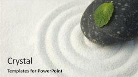  Presentation with meditation green - Slides featuring black stone and green leaf background and a sky blue colored foreground