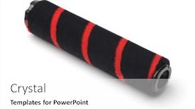  Presentation with paint roller - Theme featuring black-striped-paint-roller-isolated background and a white colored foreground