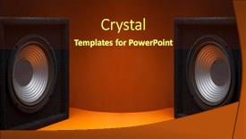 Presentation with audio speaker - Presentation featuring black-subwoofer-speaker-car-audio background and a tawny brown colored foreground