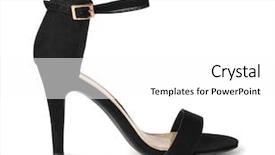  Presentation with black white program - PPT layouts featuring black suede high heel shoe background and a white colored foreground
