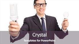  Presentation with hand saving - Theme with black suit holding an energy background and a  colored foreground