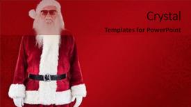  Presentation with santa - Amazing PPT layouts having black sunglasses against red background backdrop and a  colored foreground