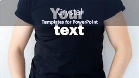  Presentation with sample - Presentation having black-t-shirt-pattern background and a wine colored foreground