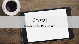  Presentation with ipad - Presentation theme having black tablet ipad on table background and a white colored foreground