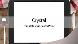  Presentation with sports table tennis two ping - Beautiful slide deck featuring black tablet pc on wooden backdrop and a white colored foreground