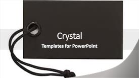  Presentation with black and white film strip - Audience pleasing slides consisting of black tag with black string isolated on white backdrop and a dark gray colored foreground