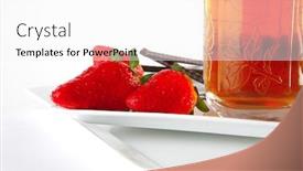  Presentation with tea cake - Slide deck consisting of black tea and cake served with strawberry background and a white colored foreground