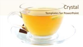  Presentation with black tea - PPT layouts consisting of black tea and chocolate bar background and a  colored foreground