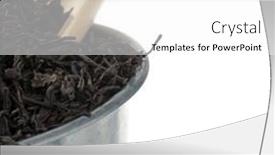  Presentation with black tea - Cool new presentation theme with black tea in bucket with copy space backdrop and a white colored foreground